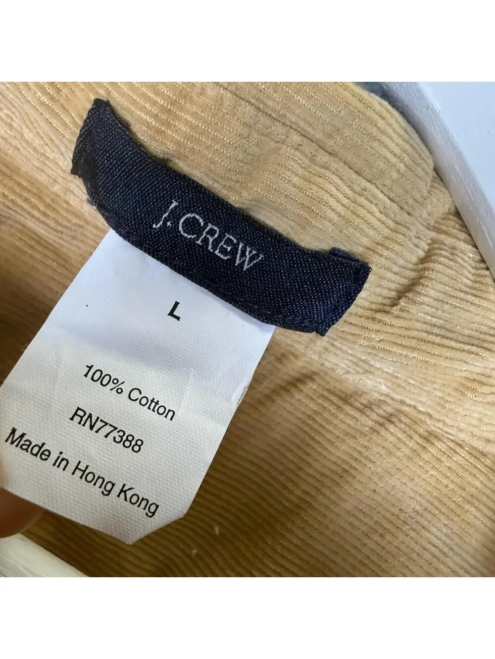 Vintage J. Crew Women's Size Large 100% Cotton Brown Corduroy Button Down Shirt
